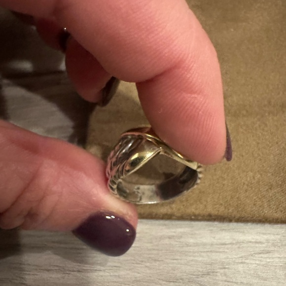 David Yurman ring size 6 Gold Criss Cross With 3 Cable Sterling Silver Band - Picture 4 of 6